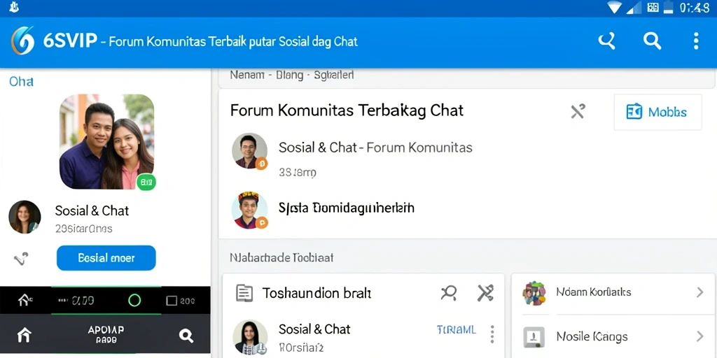 Antarmuka menarik dan intuitif dari aplikasi Forum Komunitas 6SVIP.