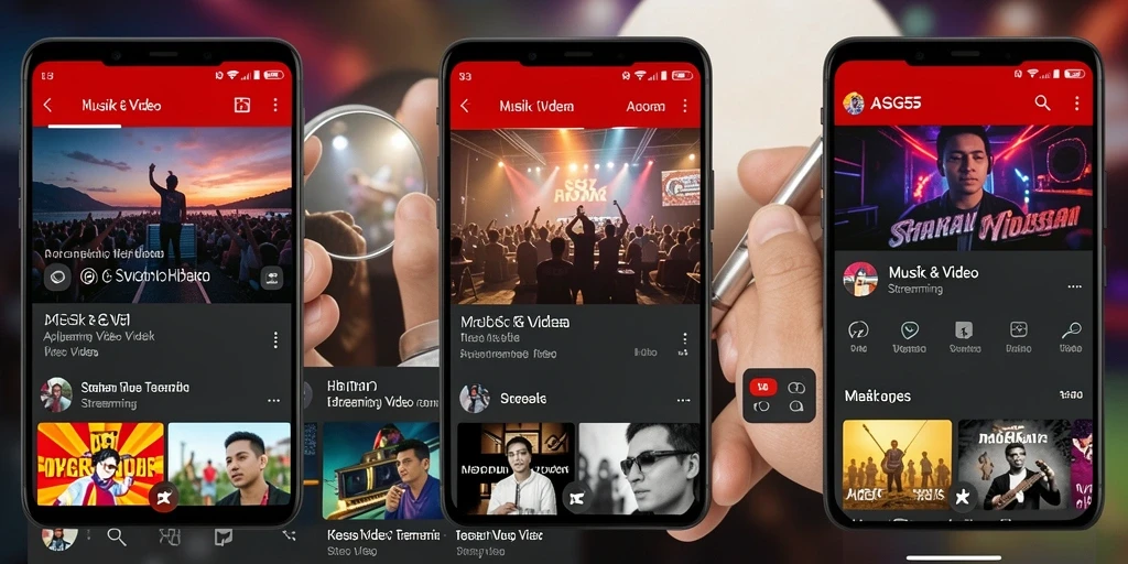 Antarmuka ASG55 yang menarik untuk streaming video musik.