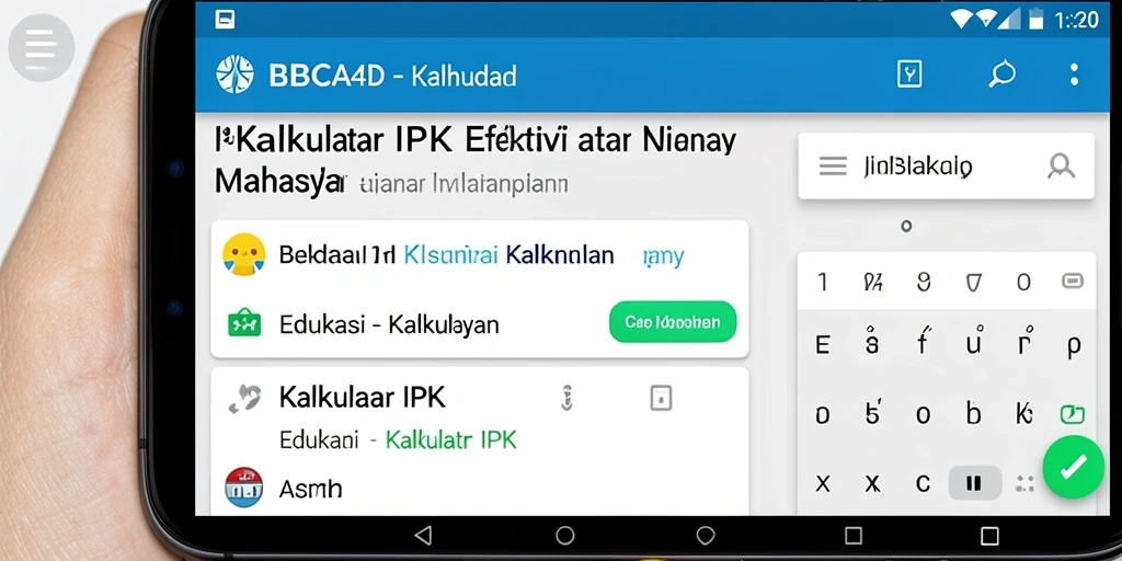 Antarmuka pengguna BBCA4D saat menghitung IPK dengan mudah.