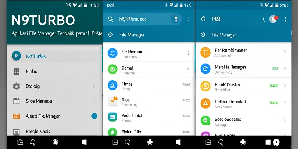 Antarmuka aplikasi N9TURBO yang sederhana dan mudah diakses.