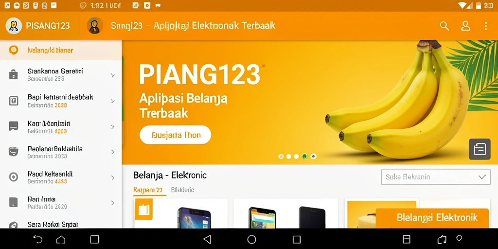 Tampilan antarmuka PISANG123 yang menarik dan fungsional.