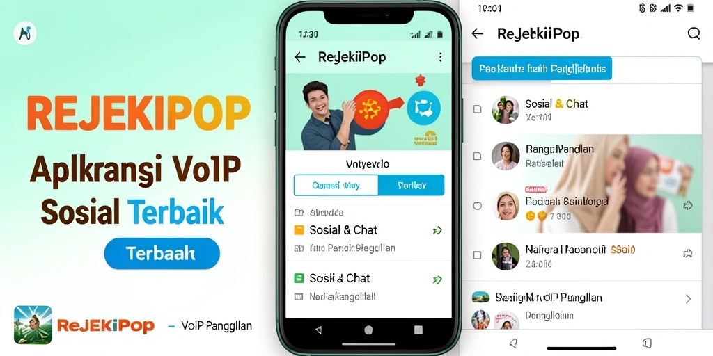 Antarmuka REJEKIPOP yang modern dengan fitur VoIP Panggilan.