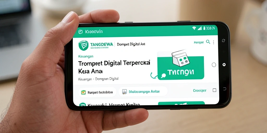 Antarmuka aplikasi TANGANDEWA yang ramah pengguna untuk transaksi finansial.