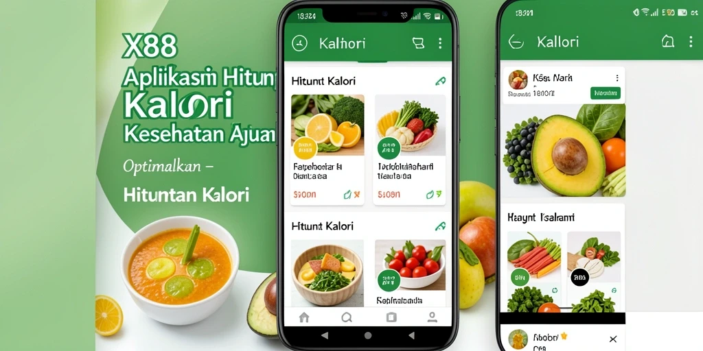 Antarmuka pengguna X88 yang intuitif dan menarik untuk menghitung kalori.